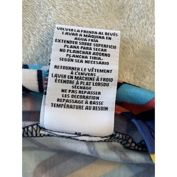 Ruby Rd Woman Blouse Size 1X Tunic Relaxed Asymmetrical Chevron Colorful Flowy - Picture 13 of 13